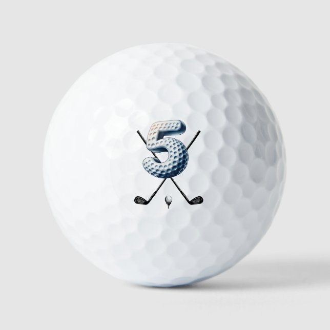 Bolas de golf de vacaciones Alpha-Number 5 (Anverso)
