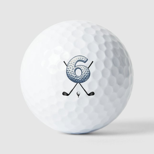 Bolas de golf de vacaciones Alpha-Number 6 (Anverso)