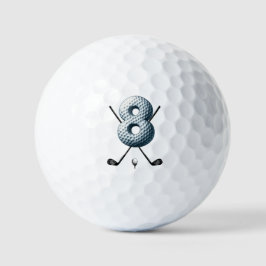 Bolas de golf de vacaciones Alpha-Number 8