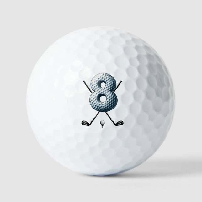 Bolas de golf de vacaciones Alpha-Number 8 (Anverso)