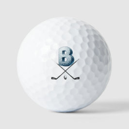 Bolas de golf de vacaciones - LETRA B con número a