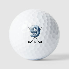 Bolas de golf de vacaciones número alfa 9