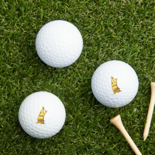 Bolas de golf de valor de Golden Wolf Head 3 pk