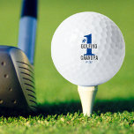 Bolas de golf divertidas #1 Abuelo de golf Monogra<br><div class="desc">Cuéntale al mundo tu abuelo #1 que también es el mejor golfista (o reemplácelo por tu texto). Estas pelotas de golf tienen un diseño con un azul grande y atrevido #1 y las palabras abuelo de golf (cambiar a papá, tío, amigo, etc). También puede cambiar los colores y personalizar con...</div>