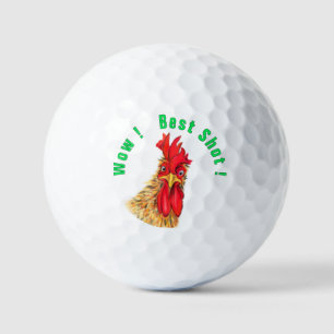 Bolas de golf divertidas con Rooster y texto