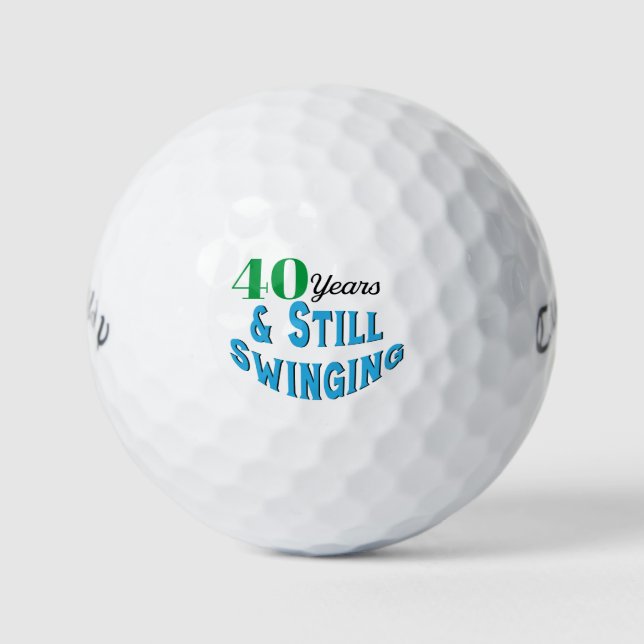 Bolas de Golf Divertidas Cumpleaños 40 (Anverso)