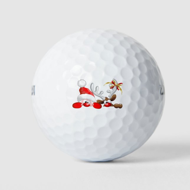 Bolas de golf divertidas de Santa y Personalizado  (Anverso)