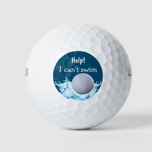 Bolas de golf divertidas en Novedad de ahogamiento (Anverso)
