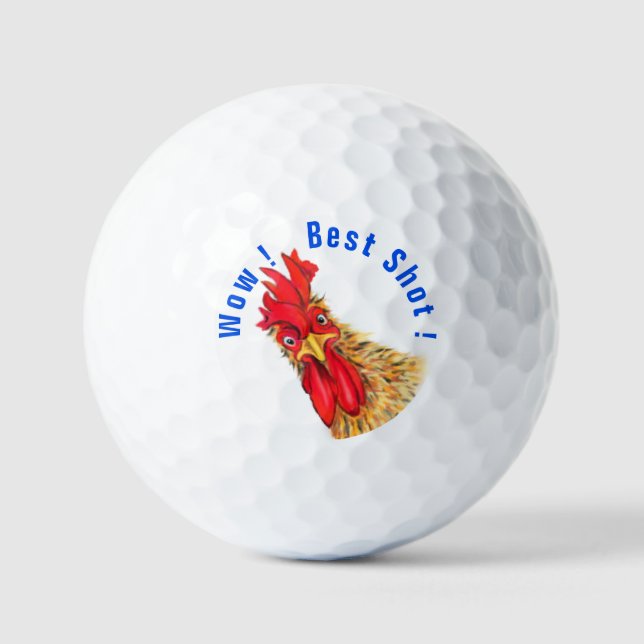Bolas de golf divertidas superan a gallo y texto (Anverso)