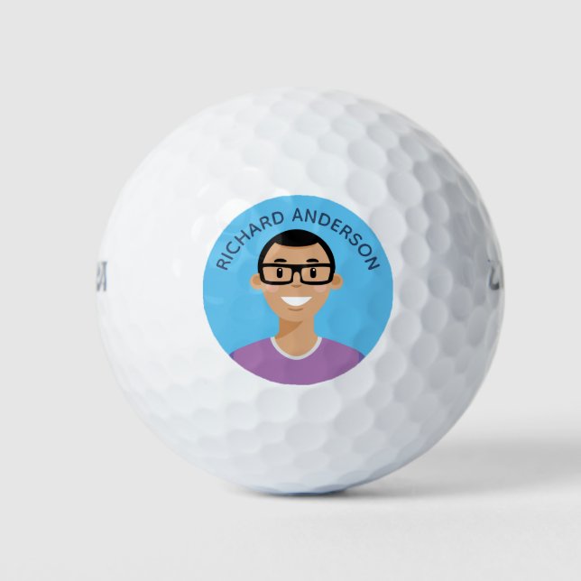 Bolas de golf editables de Avatar personalizadas (Anverso)