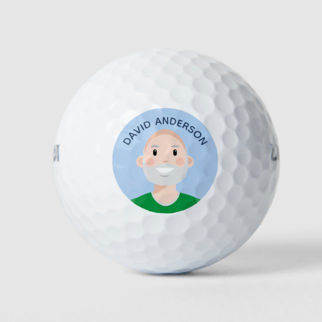 Bolas de golf editables de Avatar personalizadas (Anverso)