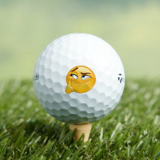 Bolas de Golf Emoji Divertido y Pensativo Cara Son