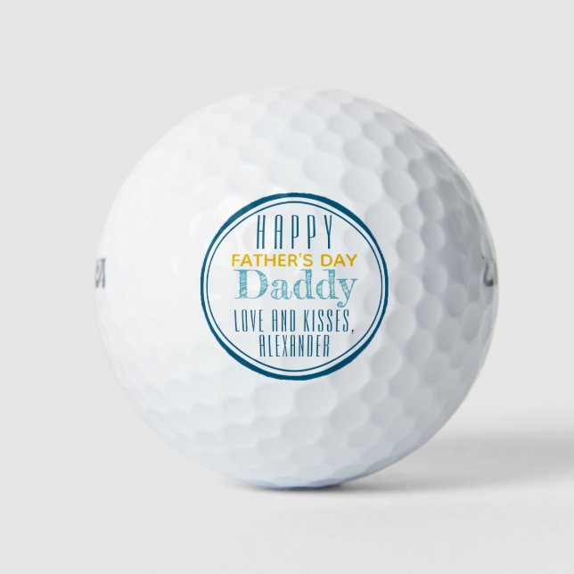 Bolas de golf Felices y Personalizadas del Día del (Anverso)