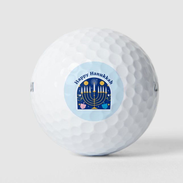 Bolas de Golf Festivas de Vacaciones Feliz Janucá (Anverso)