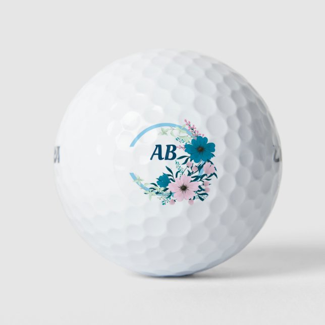 Bolas de golf Floral Monograma (Anverso)