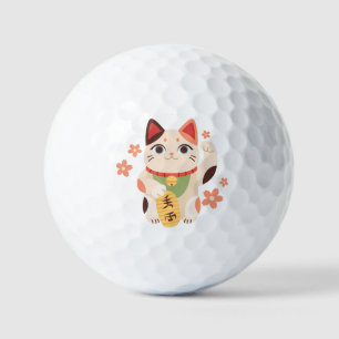 Bolas de Golf Gato Afortunado Maneki Neko Lindas