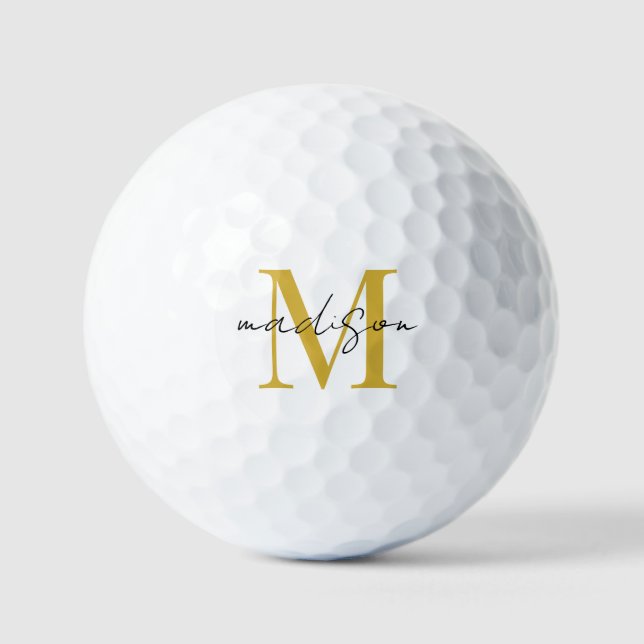 Bolas de golf Gold Black Monogram (Anverso)