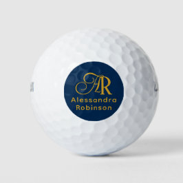 Bolas de golf Luxurious Gold Monogram & Name