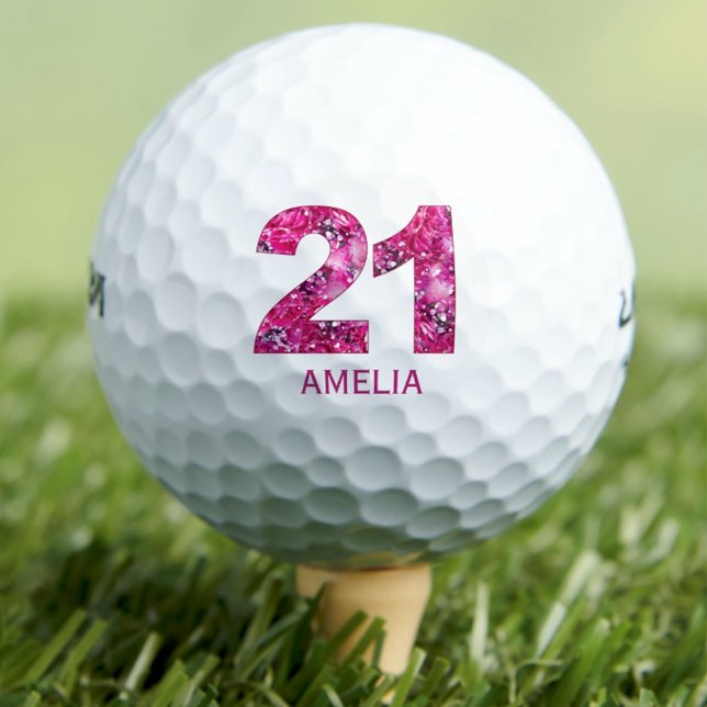Bolas de golf modernas de 21 años 21 iniciales ros (Subido por el creador)