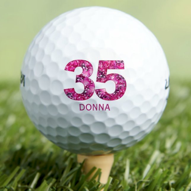 Bolas de golf modernas de 35 años 35 iniciales ros (Subido por el creador)