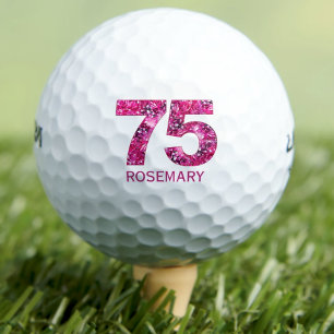 Bolas de golf modernas de 75 años 75 iniciales ros