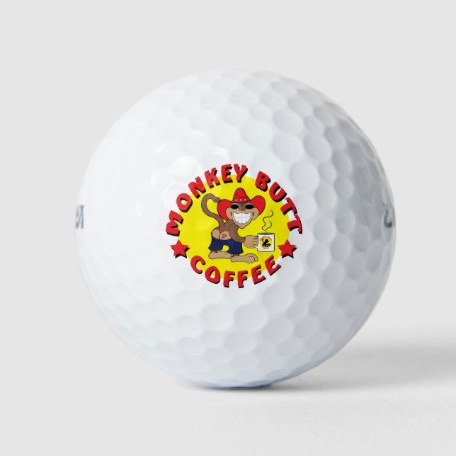 Bolas de golf Monkey Butt Coffee Branded (Anverso)