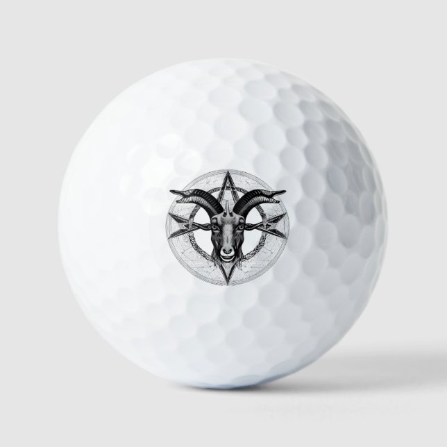 Bolas de golf monocromas de Baphomet (Anverso)