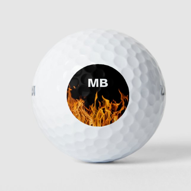 Bolas de golf Monograma Flames para hombres (Anverso)