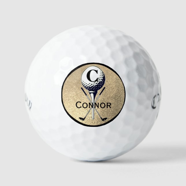 Bolas de golf Monogramadas Gold Tee Golf (Anverso)