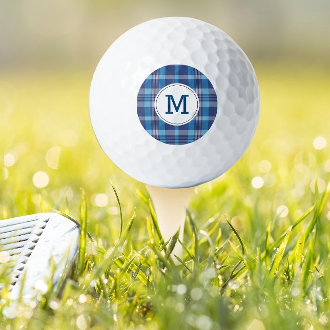 Bolas de golf Monogramadas Preppy Classic Blue Pla (Subido por el creador)