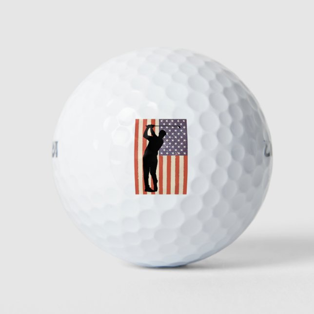 Bolas de golf patrióticas con bandera estadouniden (Anverso)