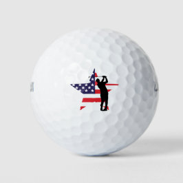 Bolas de golf patrióticas con bandera estadouniden