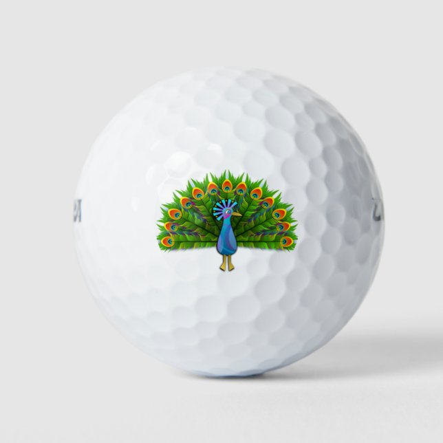 Bolas de golf Peacock de 3-Pack (Anverso)