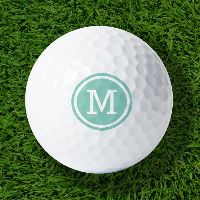 Bolas de golf personalizadas Aqua Monogram (Subido por el creador)