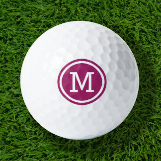 Bolas de golf personalizadas Berry Purple Monogram