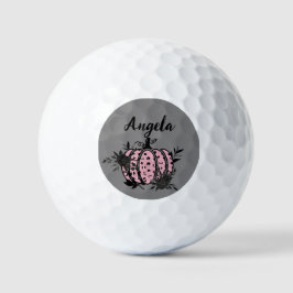 Bolas de golf personalizadas, calabaza rosa y negr