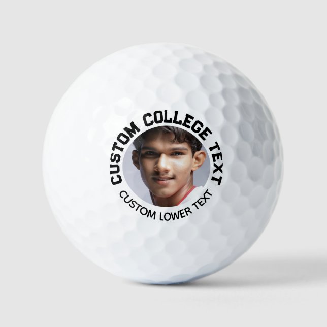 Bolas de golf personalizadas College Font Text Pho (Anverso)