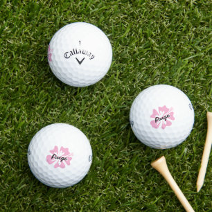 Bolas de golf personalizadas con flor hibiscus ros