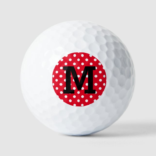 Bolas de golf personalizadas con puntos rojos de p (Anverso)