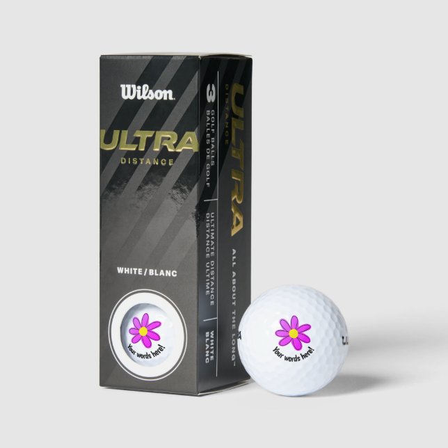 Bolas de golf personalizadas de flores rosadas (Embalaje)