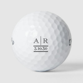 Bolas de golf personalizadas de monograma negro Pe