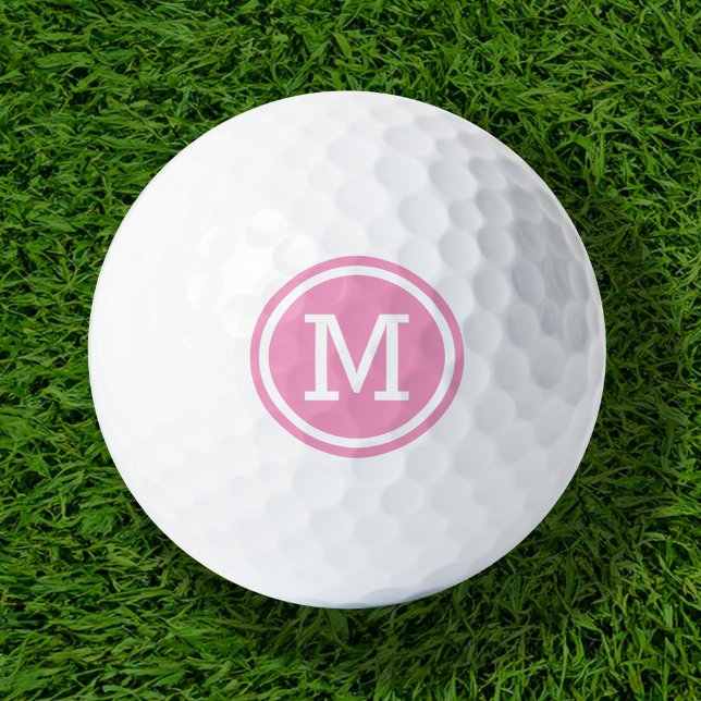 Bolas de golf personalizadas de monograma rosa (Subido por el creador)