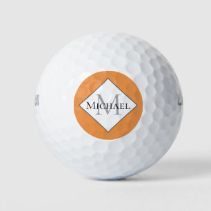 Bolas de golf personalizadas de Naranja de monogra