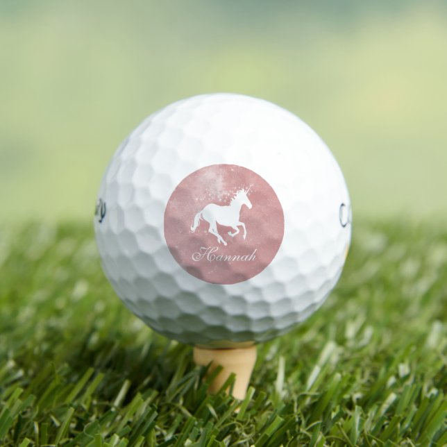 Bolas de golf personalizadas de Unicornio rosa (Camiseta in situ)