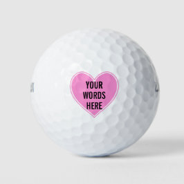 Bolas de golf personalizadas del corazón rosado