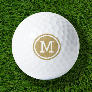 Bolas de golf personalizadas Gold Monogram