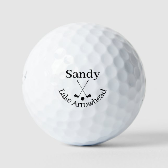 Bolas de golf personalizadas Lake Arrowhead Map (Anverso)