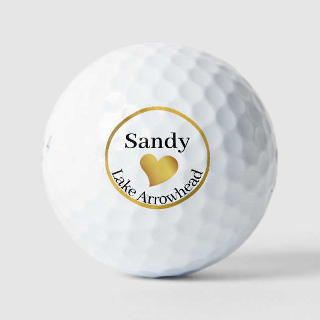 Bolas de golf personalizadas Lake Arrowhead Map (Anverso)