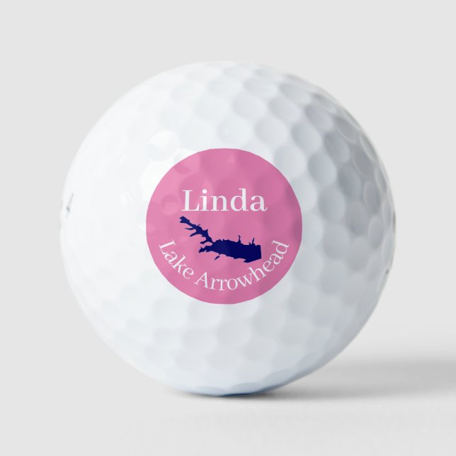 Bolas de golf personalizadas Lake Arrowhead Map (Anverso)
