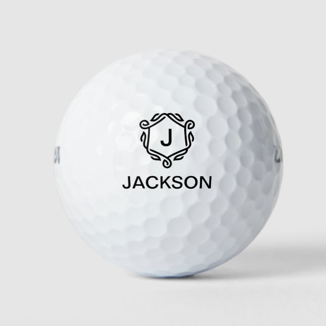 Bolas de golf personalizadas Monograma con nombre (Anverso)